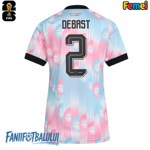 Belgia Zeno Debast #2 Echipament de Fotbal Replică Mondial 2026 Femei Deplasare Belgia Zeno Debast #2 Echipament de Fotbal Replică Mondial 2026 Femei Deplasare